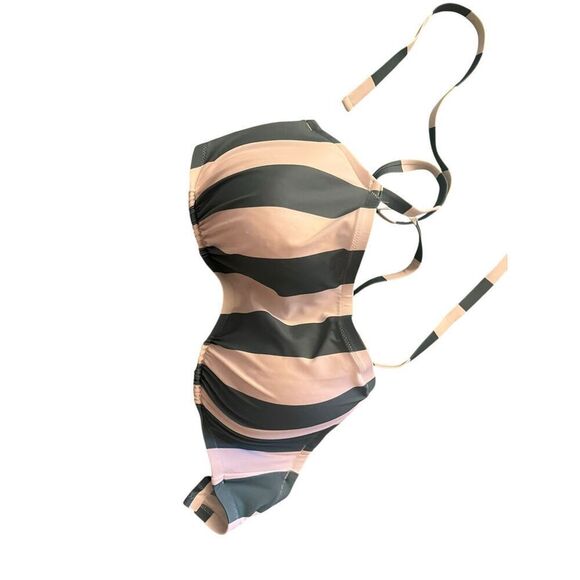 Shade and Shore Large Swimsuit Top Green and White - Picture 4 of 4